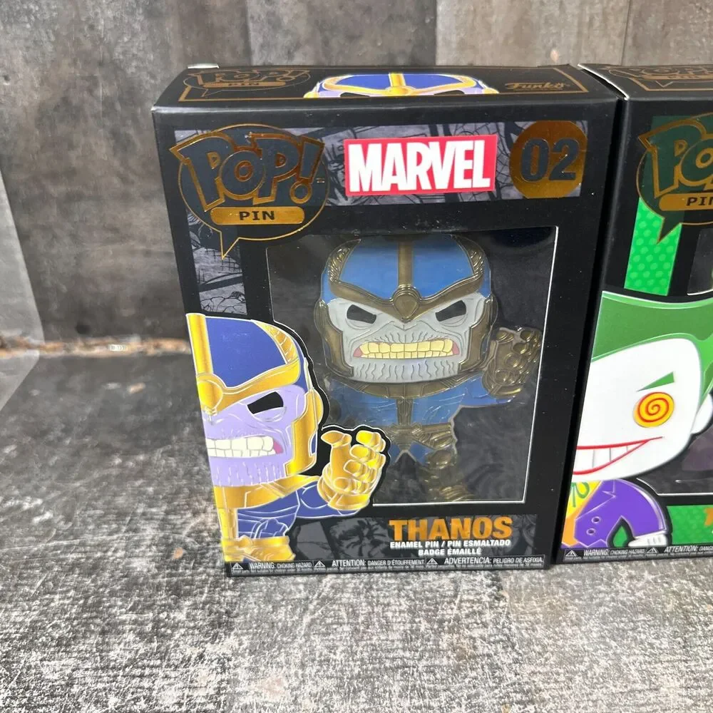 Marvel Funk‎ Pop Pin Lot! Thanos #02 and Joker #03 DC